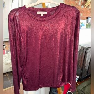 Loft Metallic Red Top